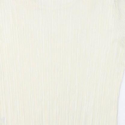 Preloved Bonmarché Womens Ivory  Polyester Basic Blouse Size M Round Neck - Label
