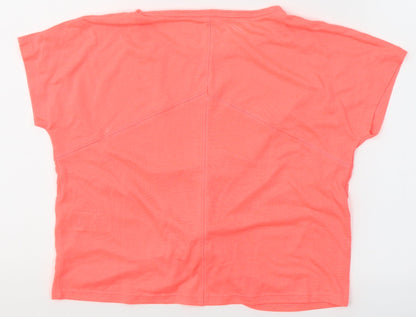 Preloved Marks and Spencer Girls Pink  Polyester Basic T-Shirt Size 9-10 Years Round Neck - Back