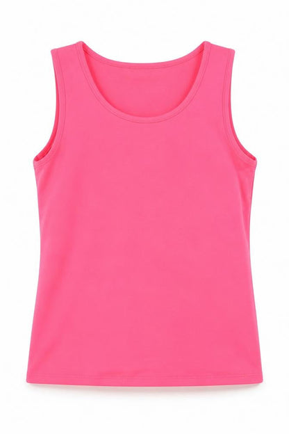 Dunnes Girls Pink  Polyester Basic Tank Size 10-11 Years Round Neck