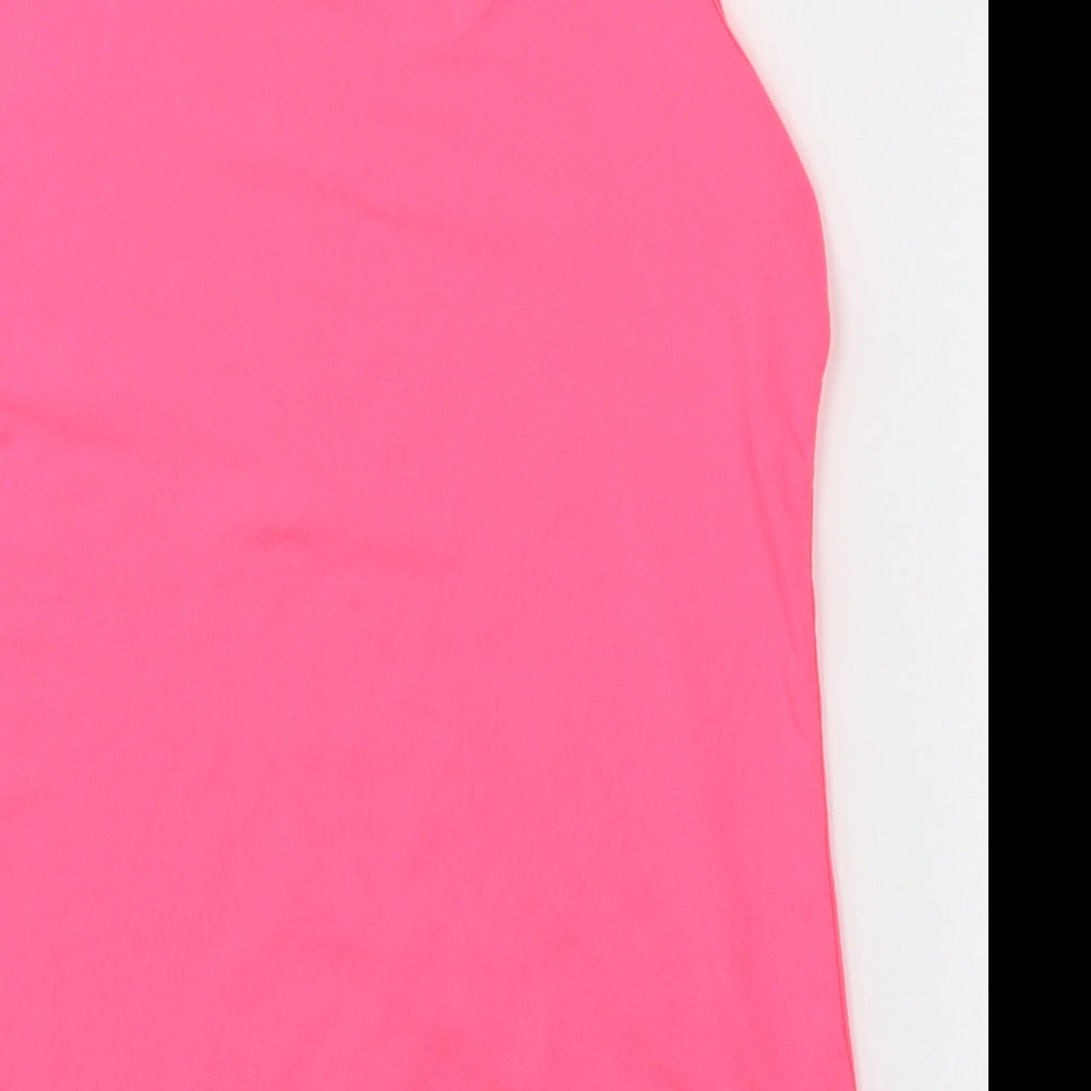Dunnes Stores Girls Pink  Polyester Basic Tank Size 10-11 Years Round Neck