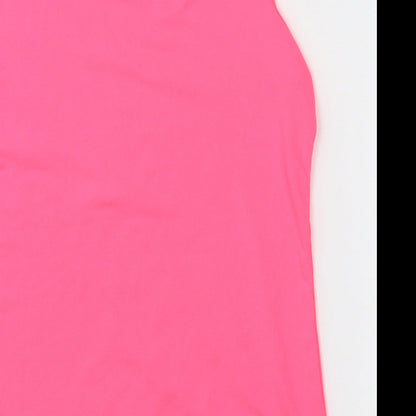 Dunnes Girls Pink  Polyester Basic Tank Size 10-11 Years Round Neck