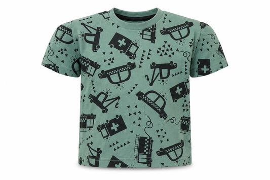 George Boys Green  Cotton Basic T-Shirt Size 2 Years Round Neck
