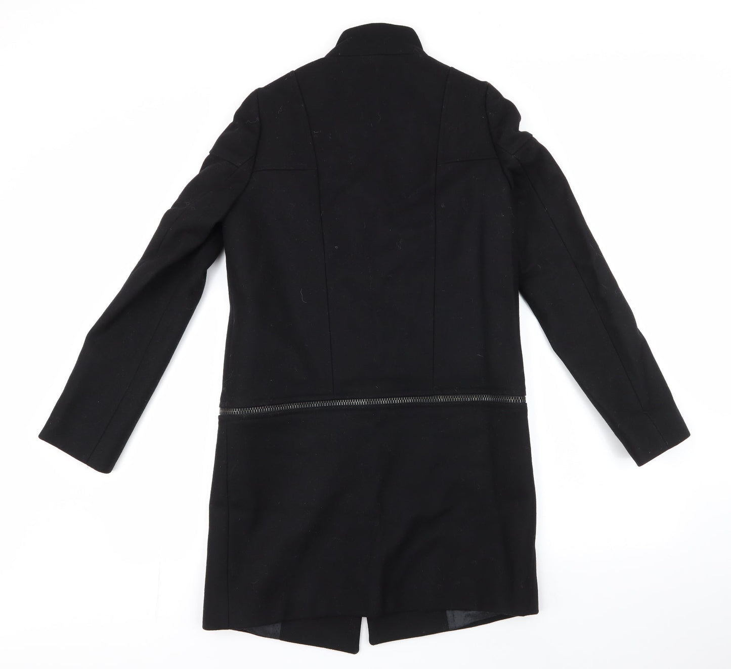 Les Petites Womens Black   Overcoat Coat Size M  Button - removable zip