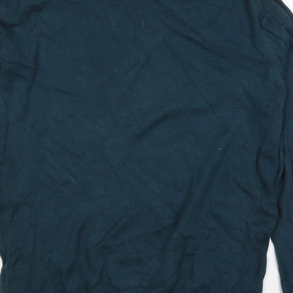 Preloved Twisted Soul Mens Blue Round Neck  Cotton Pullover Jumper Size M - Label
