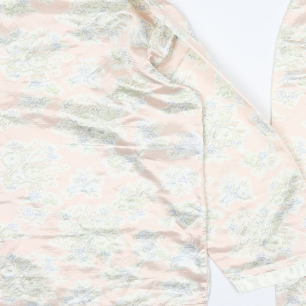 Amanda Steward Womens Pink Floral Polyester Top Pyjama Set Size XS  Button