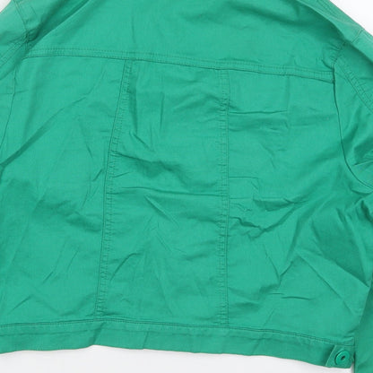 Preloved Internacionale Womens Green   Jacket  Size 16  Button - Label