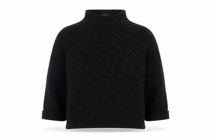 Next Womens Black High Neck Argyle/Diamond Acrylic Pullover Jumper Size L