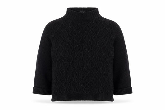 Next Womens Black High Neck Argyle/Diamond Acrylic Pullover Jumper Size L