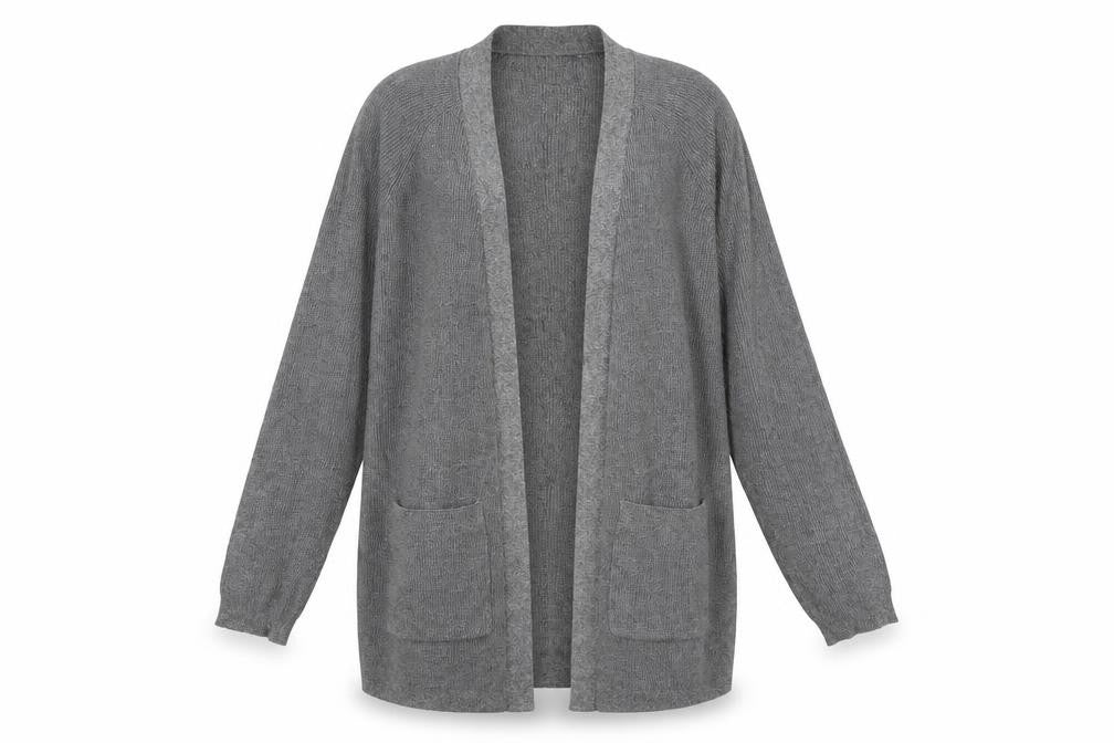 devotion by cyrus Womens Grey V-Neck  Polyester Cardigan Jumper Size S