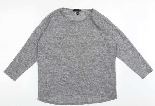 New Look Womens Grey Crew Neck  Polyester Pullover Jumper Size M