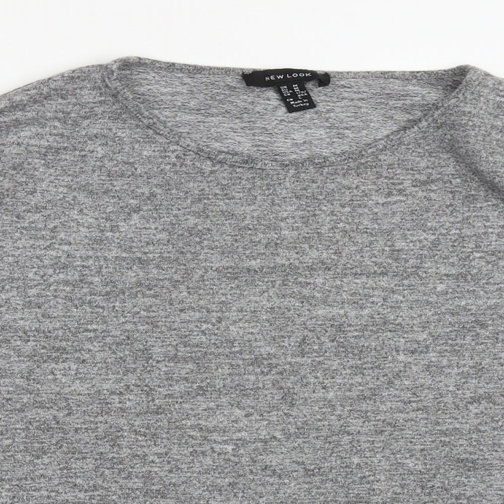 New Look Womens Grey Crew Neck  Polyester Pullover Jumper Size M