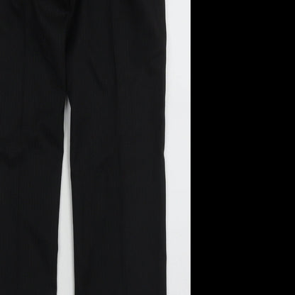 Preloved nesxt Mens Black Striped Polyester Trousers  Size 30 L30 in Regular Button - Label