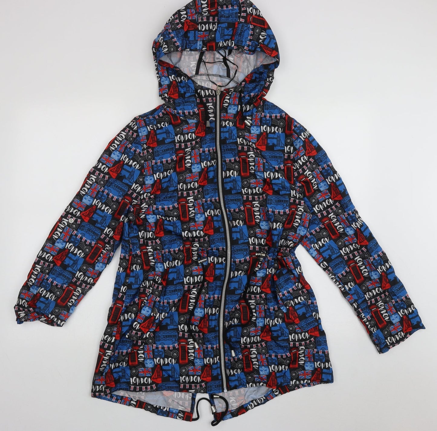 Atmosphere Womens Blue Geometric  Jacket  Size 8  Zip