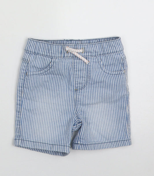 Primark Boys Blue Striped Cotton Shorts Outfit/Set Size 12-18 Months  Tie