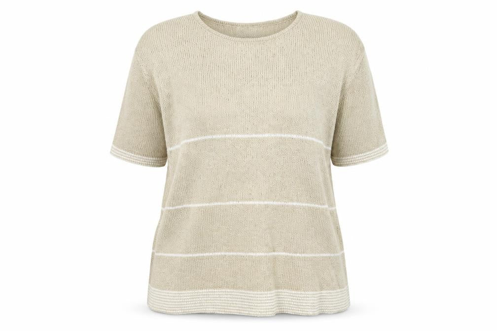 Bonmarché Womens Beige Round Neck Acrylic Pullover Jumper Size M