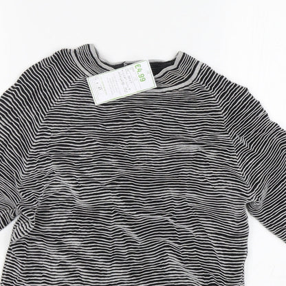 Preloved NEXT Womens Multicoloured Round Neck Striped Viscose Pullover Jumper Size 12 - Detail