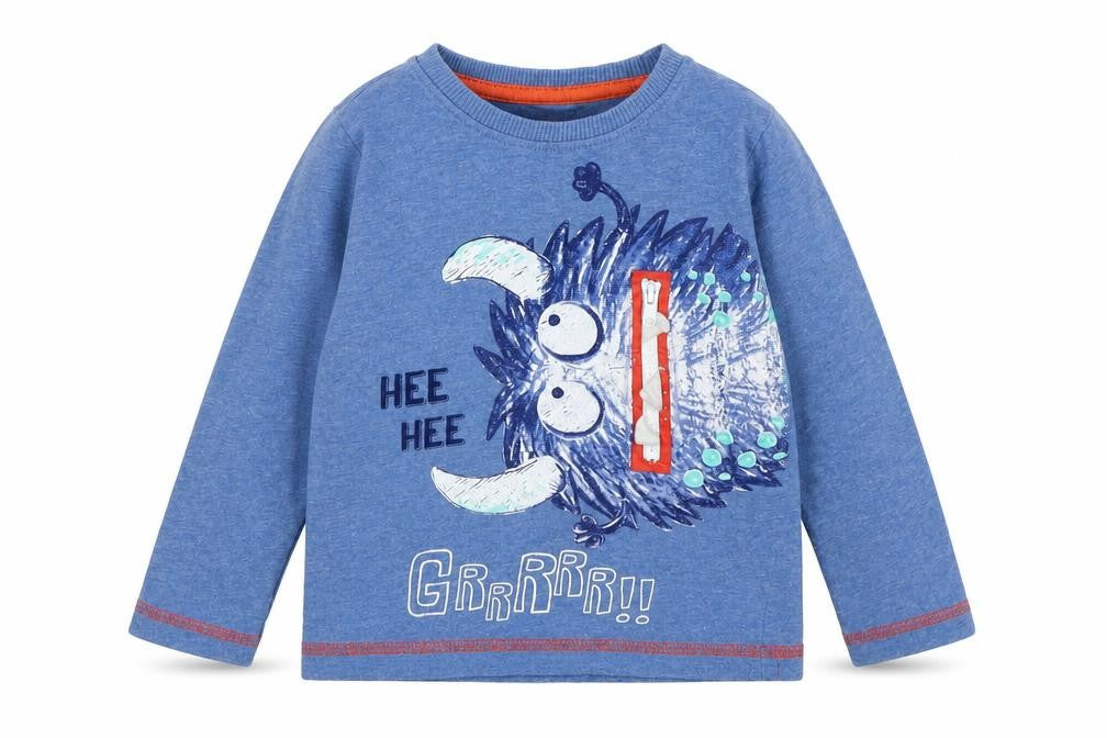 St Bernard Boys Blue  Cotton Basic T-Shirt Size 12-18 Months Round Neck