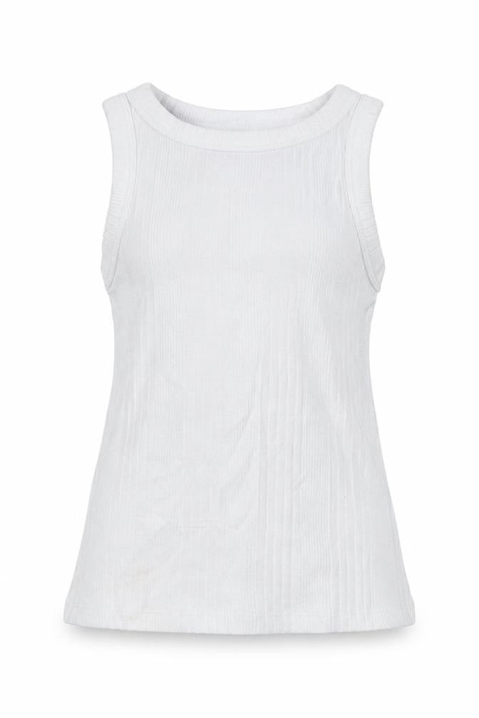 NEXT Girls White  Cotton Basic Tank Size 4 Years Round Neck