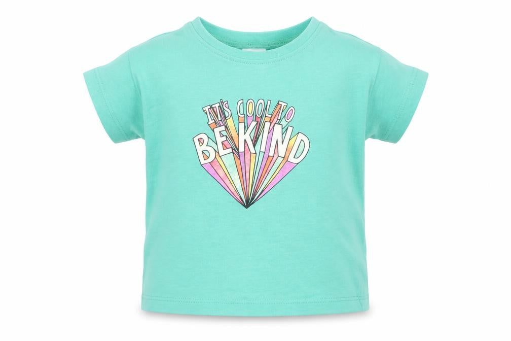 NEXT Girls Green  Cotton Basic T-Shirt Size 9-12 Months Crew Neck