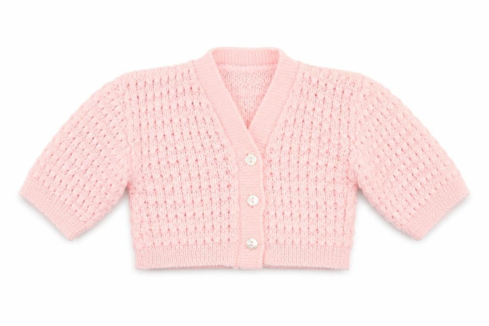 Bebe Bonito Girls Pink  Acrylic Cardigan Jumper Size 3-6 Months  Button