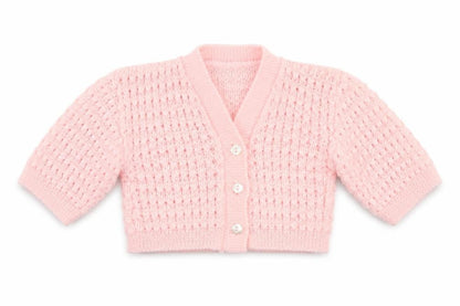 Bebe Bonito Girls Pink  Acrylic Cardigan Jumper Size 3-6 Months  Button