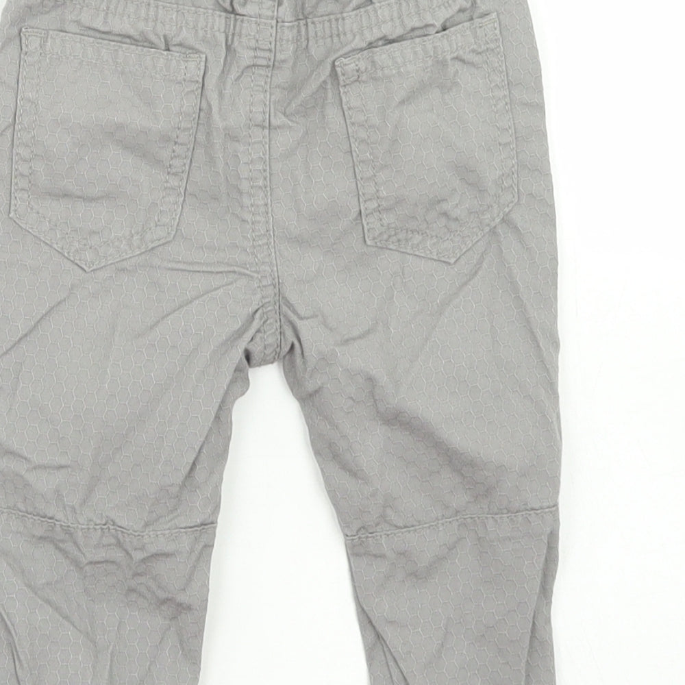 Denim Co Boys Grey  Cotton Windbreaker Trousers Size 9-12 Months  Drawstring