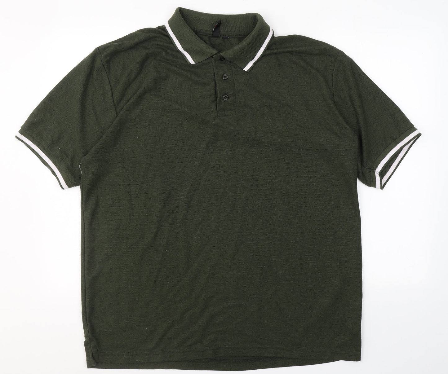 River Road Mens Green  Polyester  T-Shirt Size Big 2X Collared