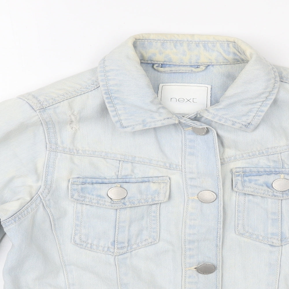 NEXT Girls Blue   Jacket  Size 16 Years  Button - Destressed