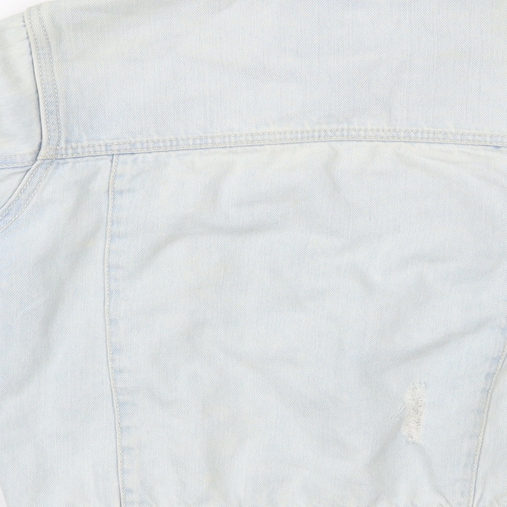 NEXT Girls Blue   Jacket  Size 16 Years  Button - Destressed