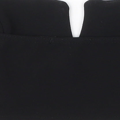 Boohoo Womens Black  Polyester Cropped Blouse Size 6 V-Neck
