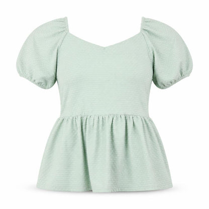 Peacocks Womens Green Geometric Polyester Basic Blouse Size 10 Sweetheart
