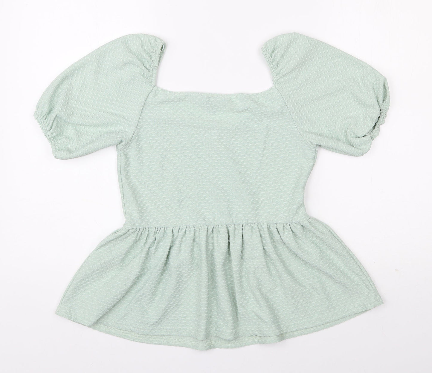 Peacocks Womens Green Geometric Polyester Basic Blouse Size 10 Sweetheart