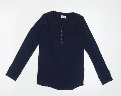 Next Girls Blue  Cotton Cami Pyjama Top Size 9 Years  Pullover - Lettuce Edging