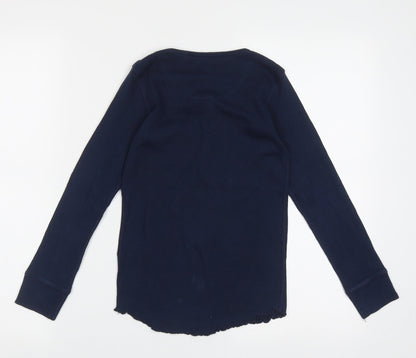 Next Girls Blue  Cotton Cami Pyjama Top Size 9 Years  Pullover - Lettuce Edging