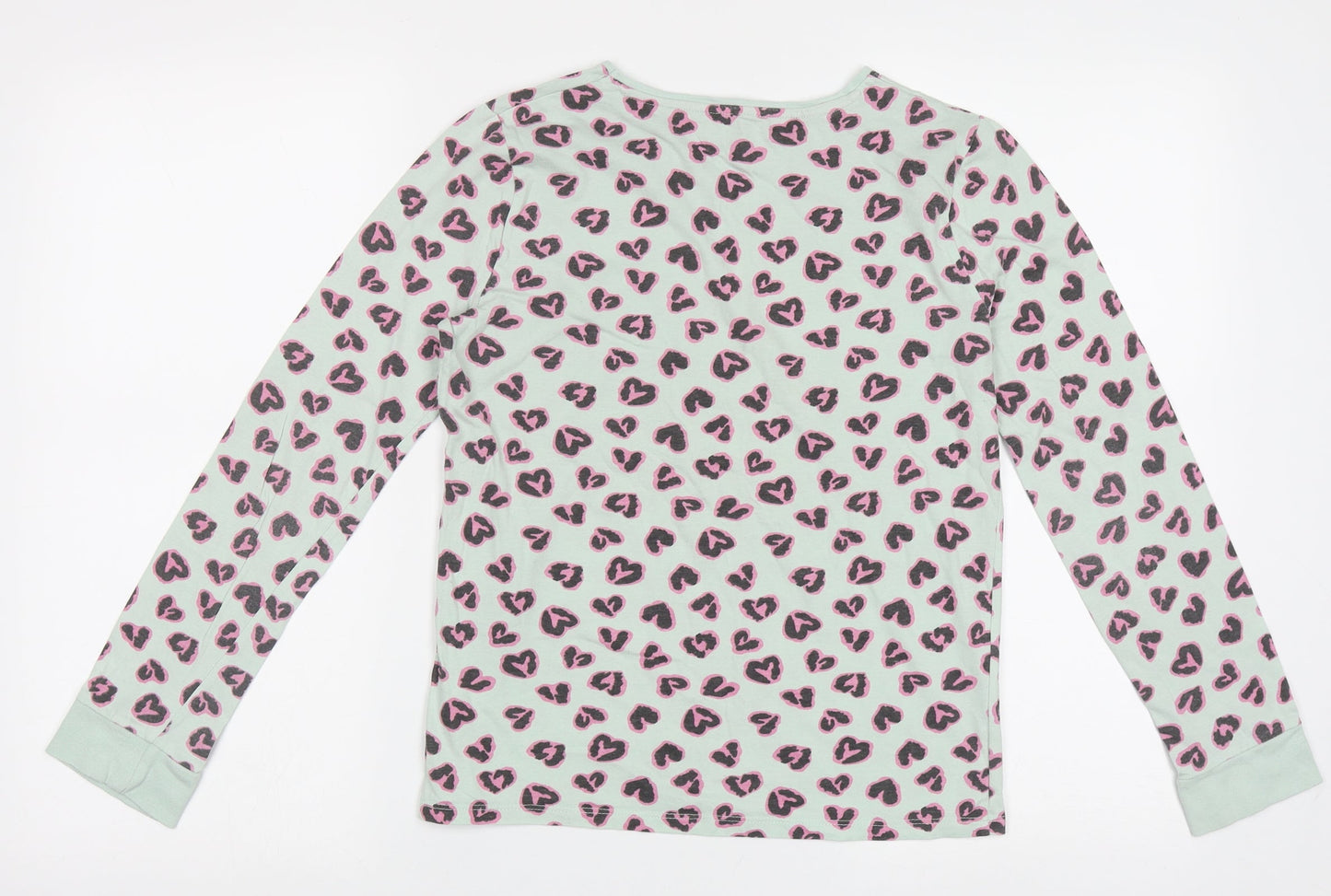 F&F Girls Green Animal Print Cotton Cami Pyjama Top Size 12-13 Years  Pullover