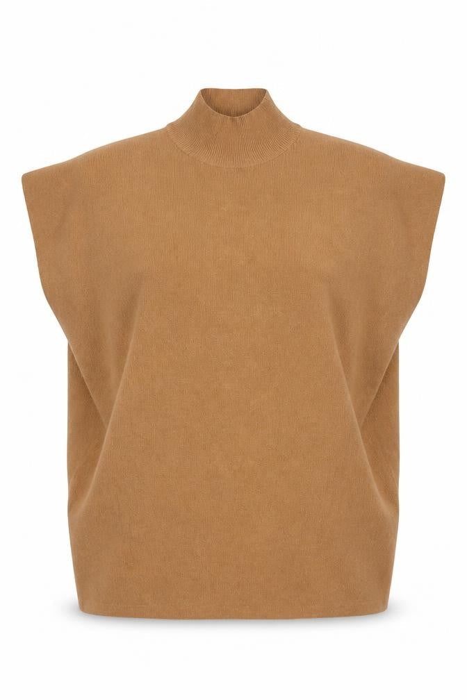F&F Womens Brown High Neck  Polyester Pullover Jumper Size XS