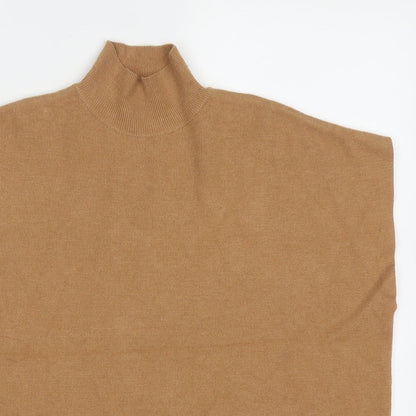 F&F Womens Brown High Neck  Polyester Pullover Jumper Size XS