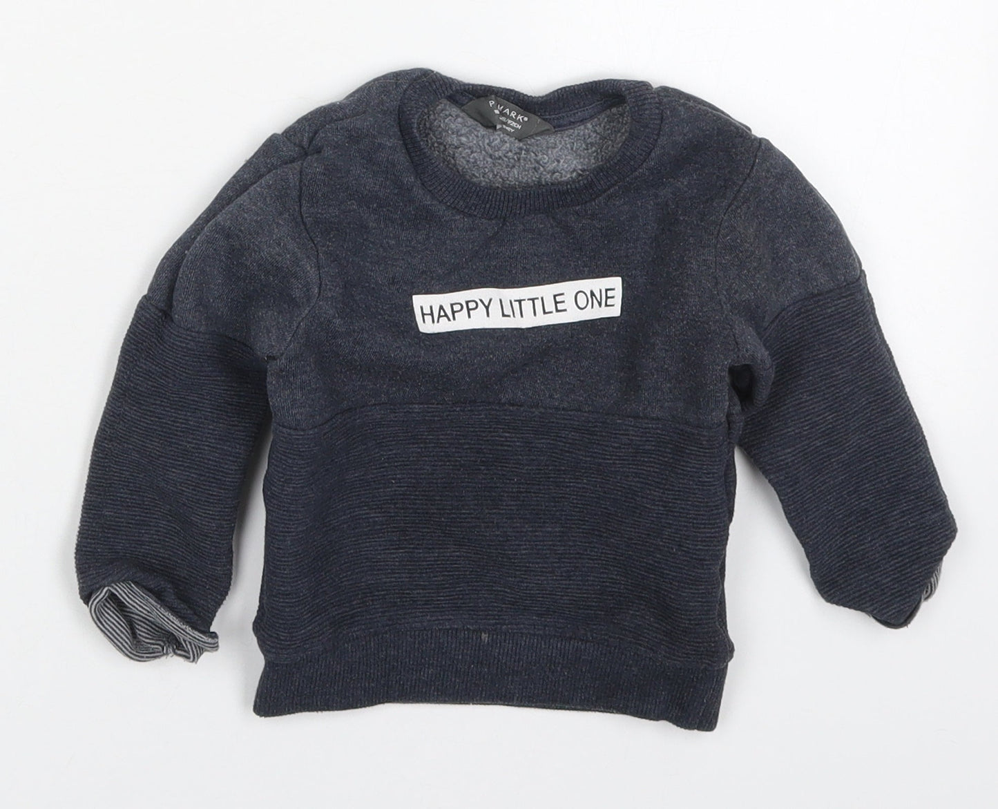 Primark Boys Blue  Cotton Basic T-Shirt Size 18-24 Months Crew Neck Pullover - Happy Little One