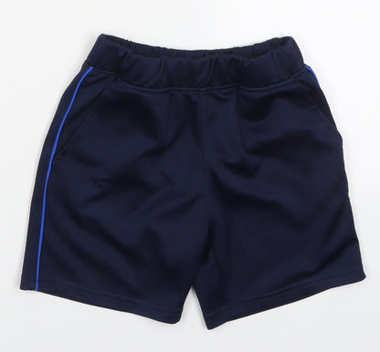 Preloved Dunnes Boys Blue  Polyester Sweat Shorts Size 7-8 Years  Regular Drawstring - Front