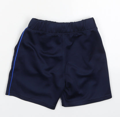 Preloved Dunnes Boys Blue  Polyester Sweat Shorts Size 7-8 Years  Regular Drawstring - Back
