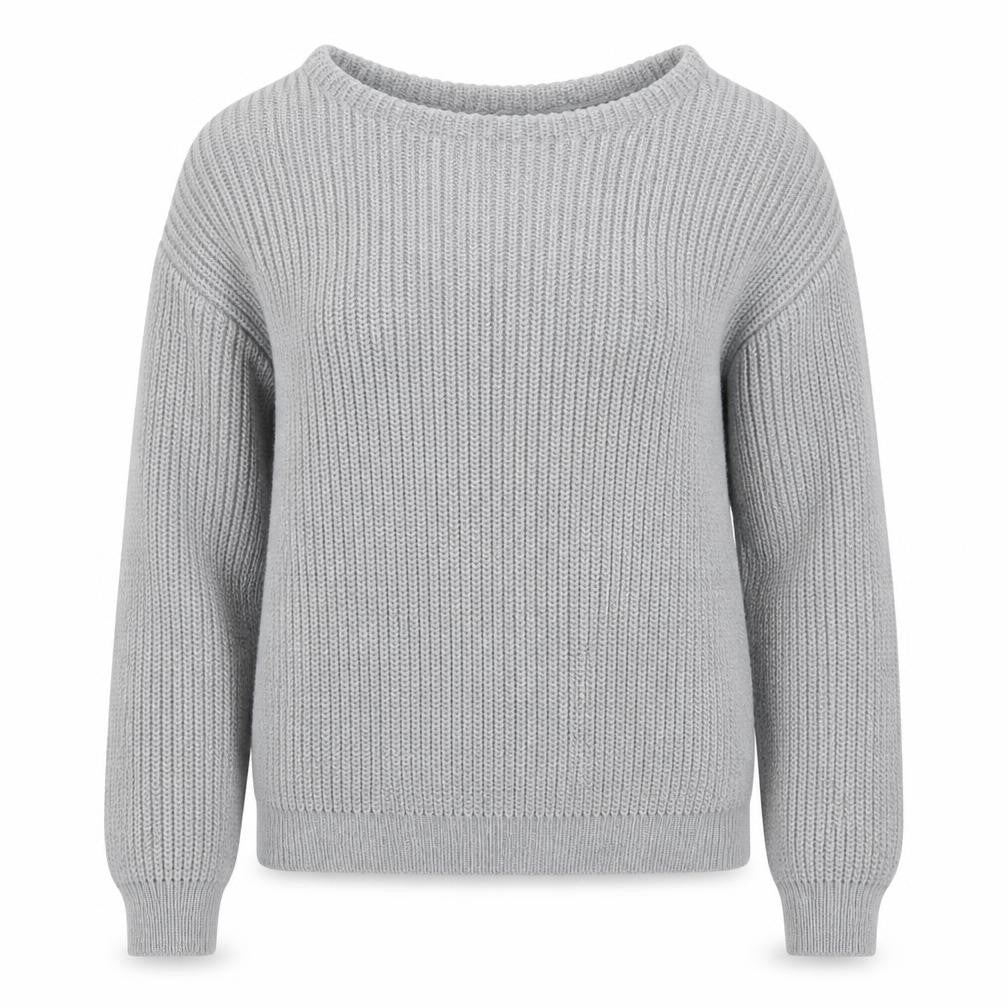 Missguided Womens Grey Round Neck  Acrylic Pullover Jumper Size S