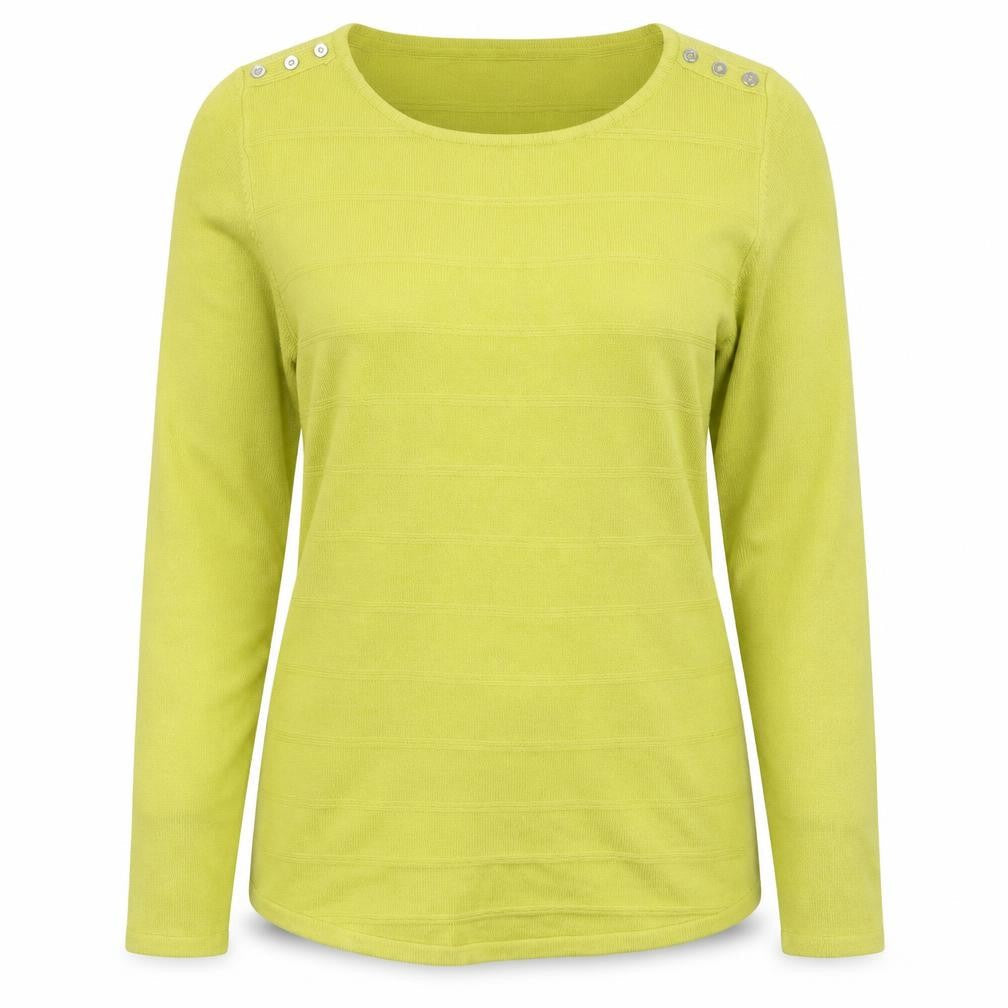 Bonmarché Womens Green Round Neck Acrylic Pullover Jumper Size 10
