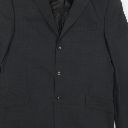 Next Mens Grey Check Polyester Jacket Suit Jacket Size 42