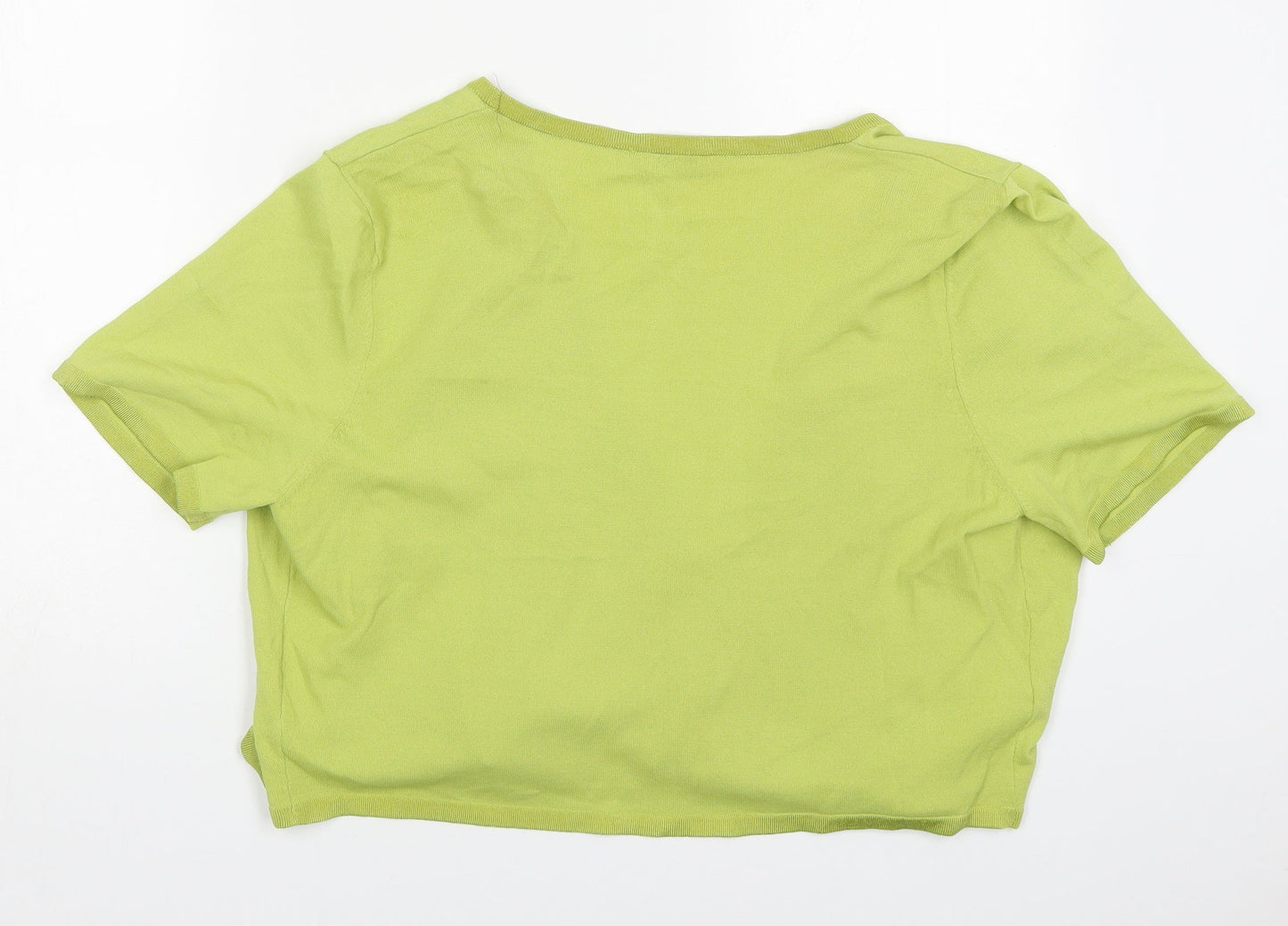 Country Casuals Womens Green V-Neck  Viscose Cardigan Jumper Size 14