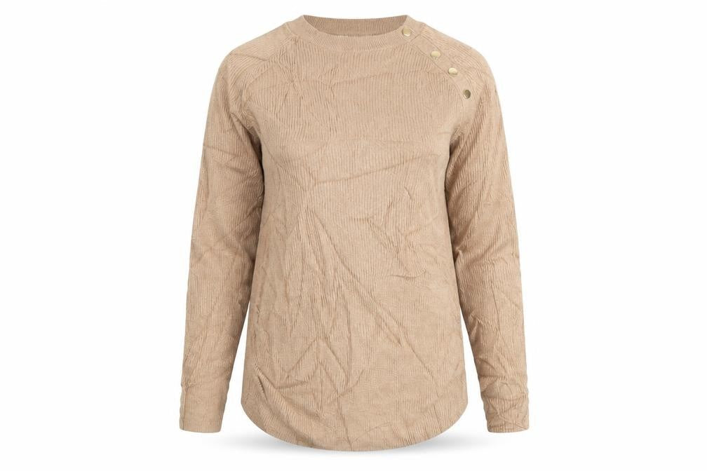 H&M Womens Beige Round Neck  Viscose Pullover Jumper Size M
