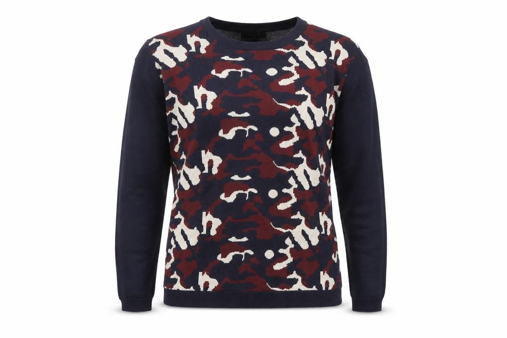 Breakout Womens Multicoloured Round Neck Camouflage Viscose Pullover Jumper Size M