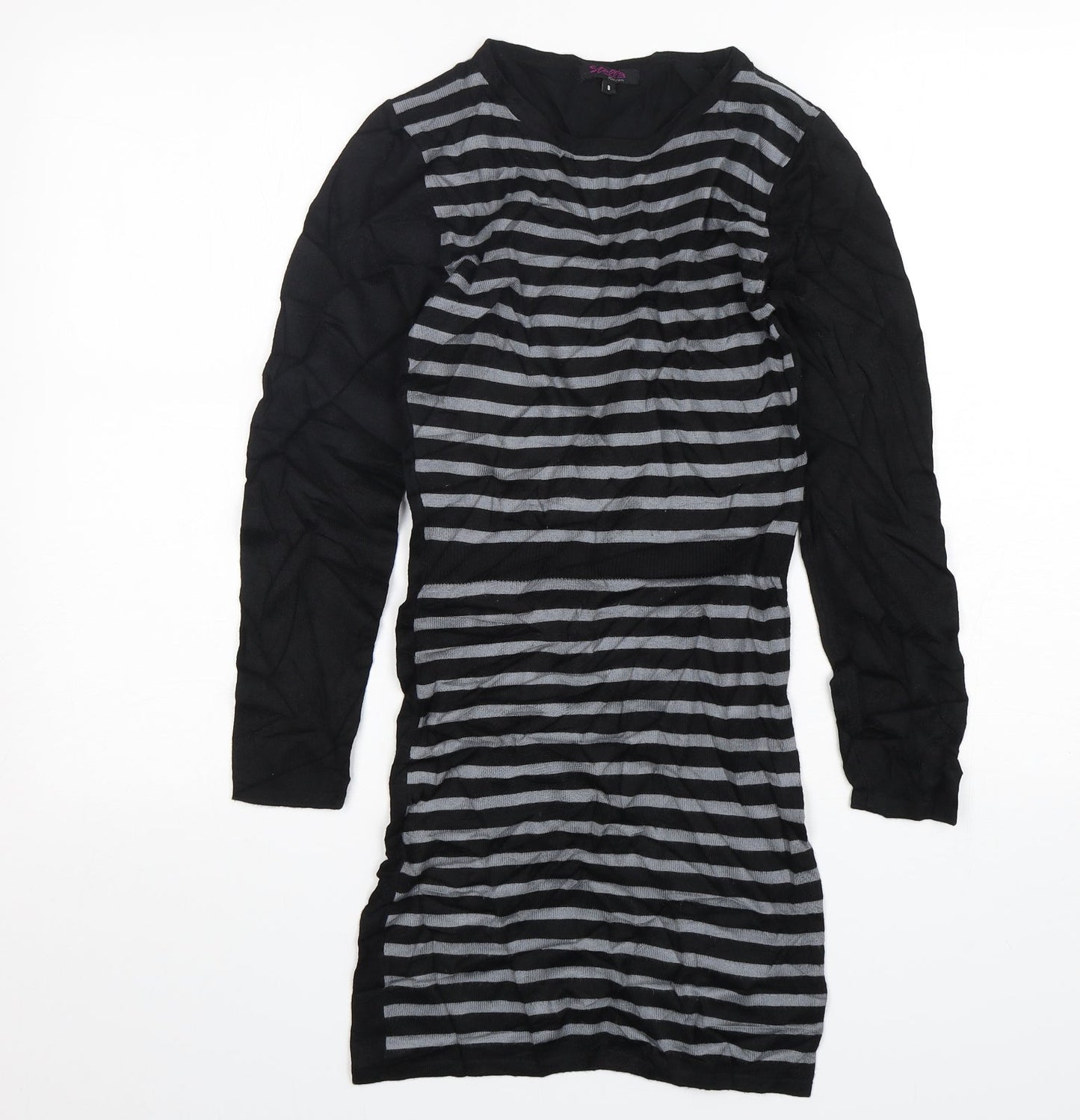 Stella Morgan  Womens Multicoloured Round Neck Striped Viscose Pullover Jumper Size 8