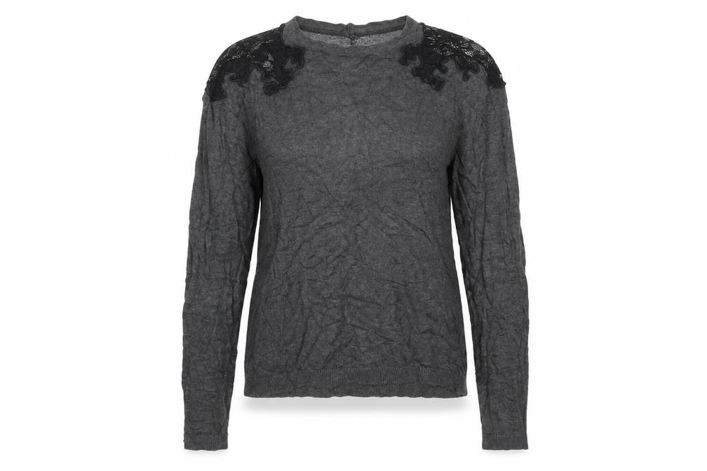 Zara Womens Grey Round Neck  Acrylic Pullover Jumper Size M