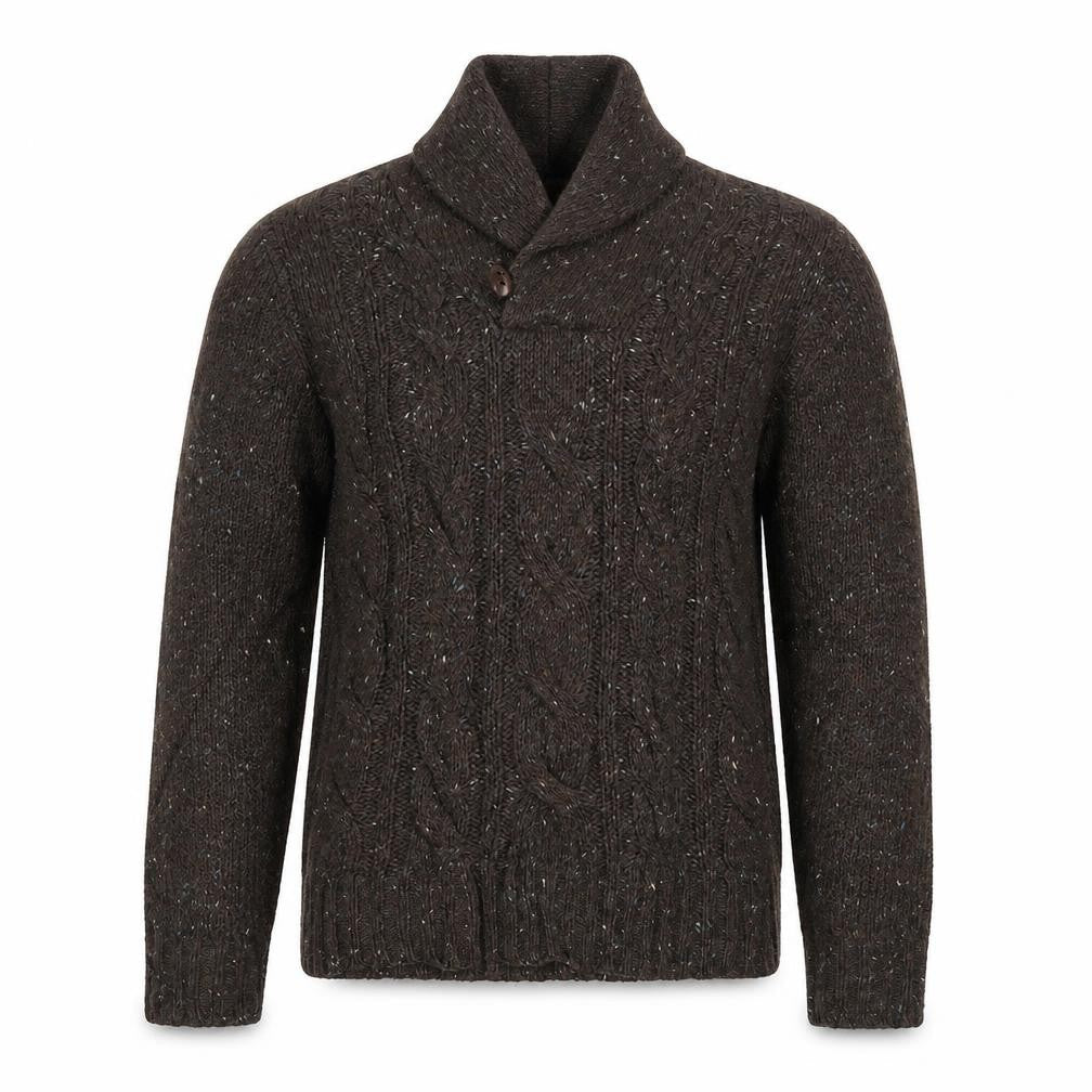 Marks & Spencer Mens Brown V-Neck  Acrylic Pullover Jumper Size S