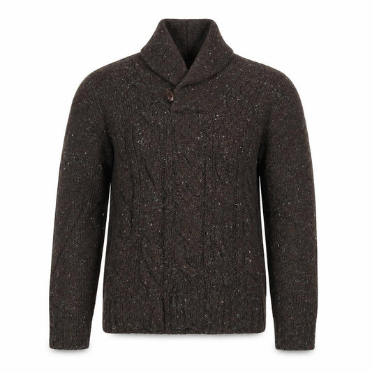 Marks & Spencer Mens Brown V-Neck  Acrylic Pullover Jumper Size S